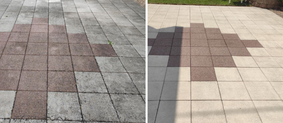 Pflastersteinreinigung Vorher Nachher Bilder